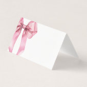 Pink Bow elegant birthday party place card (正面)
