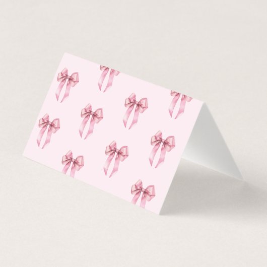 Pink Bow elegant birthday party place card (裏面)