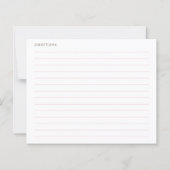 Pink Bow Elegant Bridal Shower Recipe Cards (裏面)