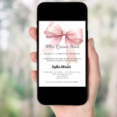 Pink bow elegant Quinceanera 招待状