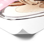 Pink Bow Espresso Shower Late Night Diapers Sign ポスター (角)