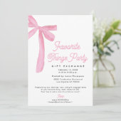 Pink Bow Favorite Things Party Gift Exchange 招待状 (スタンド正面)