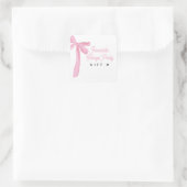 Pink Bow Favorite Things Party Gift Number スクエアシール (バッグ)