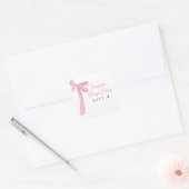 Pink Bow Favorite Things Party Gift Number スクエアシール (封筒)