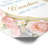 Pink Bow Floral Baby Guess How Many Candies ポスター (角)