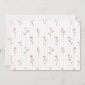 Pink Bow & Floral Bunny Baby Shower Photo 招待状 (裏面)