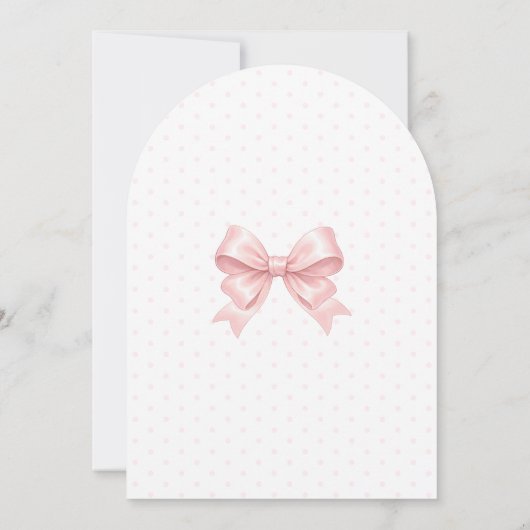 Pink Bow Floral Coquette Baby in Bloom Shower 招待状 (裏面)