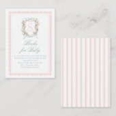 Pink Bow Floral Crest Books for Baby エンクロージャーカード (正面/裏面)