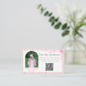 Pink Bow Floral Graduation エンクロージャーカード (スタンド正面)