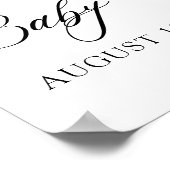 Pink Bow Floral Greenery Girl Baby Shower Welcome ポスター (角)