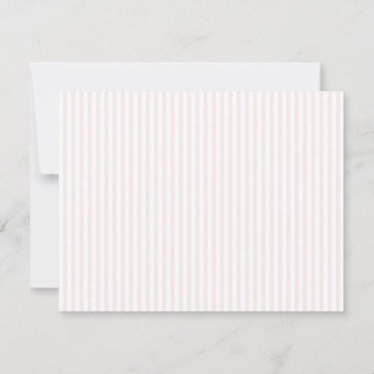 Pink Bow Floral Nursery Note Card 案内状 (裏面)