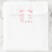 Pink Bow Floral Petals and Prosecco Bridal Shower スクエアシール (バッグ)