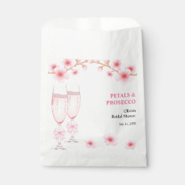 Pink Bow Floral Petals and Prosecco Bridal Shower  フェイバーバッグ