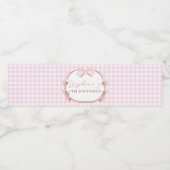 Pink Bow Floral  Rabbit First Birthday  ペットボトルラベル (シングルラベル)