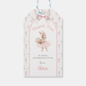 Pink Bow & Floral Some Bunny is One 1st Birthday ギフトタグ (裏面)