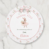 Pink Bow & Floral Some Bunny is One 1st Birthday フェイバータグ (裏面)