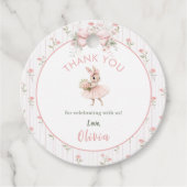 Pink Bow & Floral Some Bunny is One 1st Birthday フェイバータグ (正面)