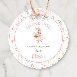 Pink Bow & Floral Some Bunny is One 1st Birthday フェイバータグ