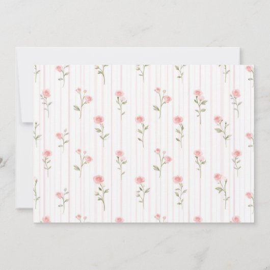 Pink Bow & Floral Some Bunny is One 1st Birthday 招待状 (裏面)