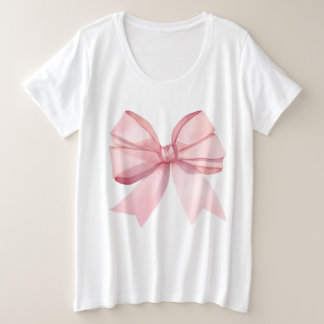 Pink Bow for Women プラスサイズTシャツ