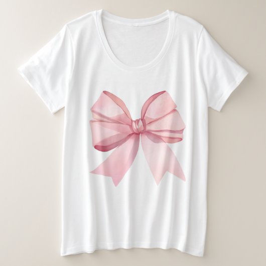 Pink Bow for Women プラスサイズTシャツ (デザイン正面)