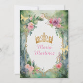 Pink Bow Forest Sage Green Dress Flower Mis Quince 招待状 (裏面)