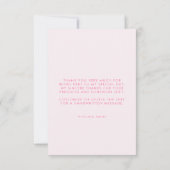 Pink Bow French Floral Chinoiserie Baby Shower サンキューカード (裏面)