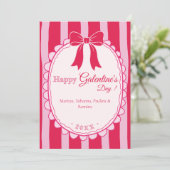 Pink Bow Galentine’s Day with Custom Photo シーズンカード (スタンド正面)