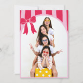Pink Bow Galentine’s Day with Custom Photo シーズンカード (裏面)