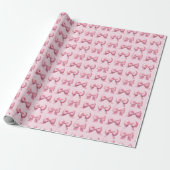Pink Bow Gift Wrapping Paper ラッピングペーパー (アンロールド)