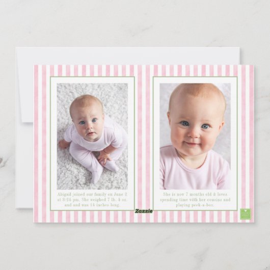 Pink Bow Ginger Jar Christmas Tree Photo シーズンカード (裏面)