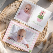 Pink Bow Ginger Jar Christmas Tree Photo シーズンカード