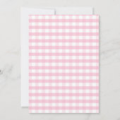 Pink Bow Gingerbread Christmas Baby Shower Gingham 招待状 (裏面)