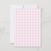 Pink Bow Gingham Diaper Raffle Enclosure Card  サンキューカード (裏面)
