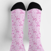 Pink Bow Gingham Socks ソックス (上部)