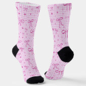 Pink Bow Gingham Socks ソックス (傾斜あり)