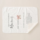 Pink Bow Girl Baby Shower  シェルパブランケット (正面(横))