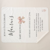 Pink Bow Girl Baby Shower  シェルパブランケット (正面(横))