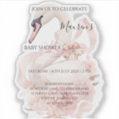 Pink Bow Girl Baby Shower シール (正面)