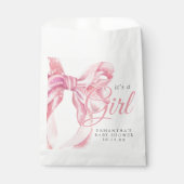 Pink Bow Girl Baby Shower フェイバーバッグ (正面)