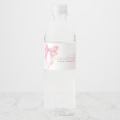 Pink Bow Girl Baby Shower ペットボトルラベル (正面)