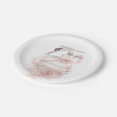 Pink Bow Girl Baby Shower ペーパープレート (アングル)