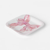 Pink Bow Girl Baby Shower ペーパープレート (傾斜あり)