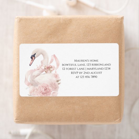 Pink Bow Girl Baby Shower ラベル (インサイチュ)