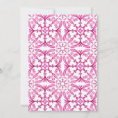 Pink Bow Girl Baby Shower 招待状 (裏面)