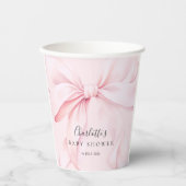 Pink Bow Girl Baby Shower 紙コップ (正面)
