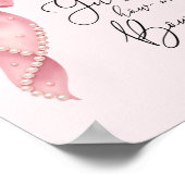  Pink Bow Girl Baby Shower Books for Baby ポスター (角)