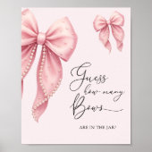  Pink Bow Girl Baby Shower Books for Baby ポスター (正面)