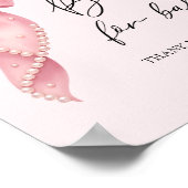  Pink Bow Girl Baby Shower Books for Baby ポスター (角)