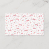 Pink Bow Girl Baby Shower – Cute & Fun Party エンクロージャーカード (裏面)